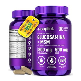 Glucosamina Sulfato 800 mg con MSM – Suplemento Vegano en Cápsulas | Apoyo para Articulaciones, Cuidado de Rodillas y Movilidad – Sin Gluten, Sin OGM 