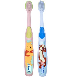 Oral-B Baby Manual Toothbrush, Pooh Characters, 0-3 Years Old, Extra Soft (Characters Vary) - Pack of 2