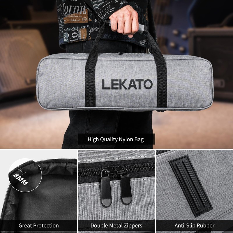 LEKATO Guitar Pedal Board, Pedal Board with Built-in Power Supply,