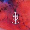 Camargue Cross Pendant with Adjustable Waxed Cord, Hand Cast in