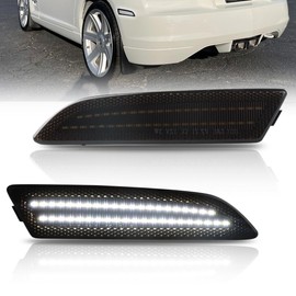 OFFKAT Rear Fender LED Side Marker Lights for 2004-2008 Chrysler Crossfire 4X, Crossfire Smoked Lens Side Bumper Marker Lamps, [Ultra-Bright] White LED Side Markers Turn Signal Lights, 2 PCS
