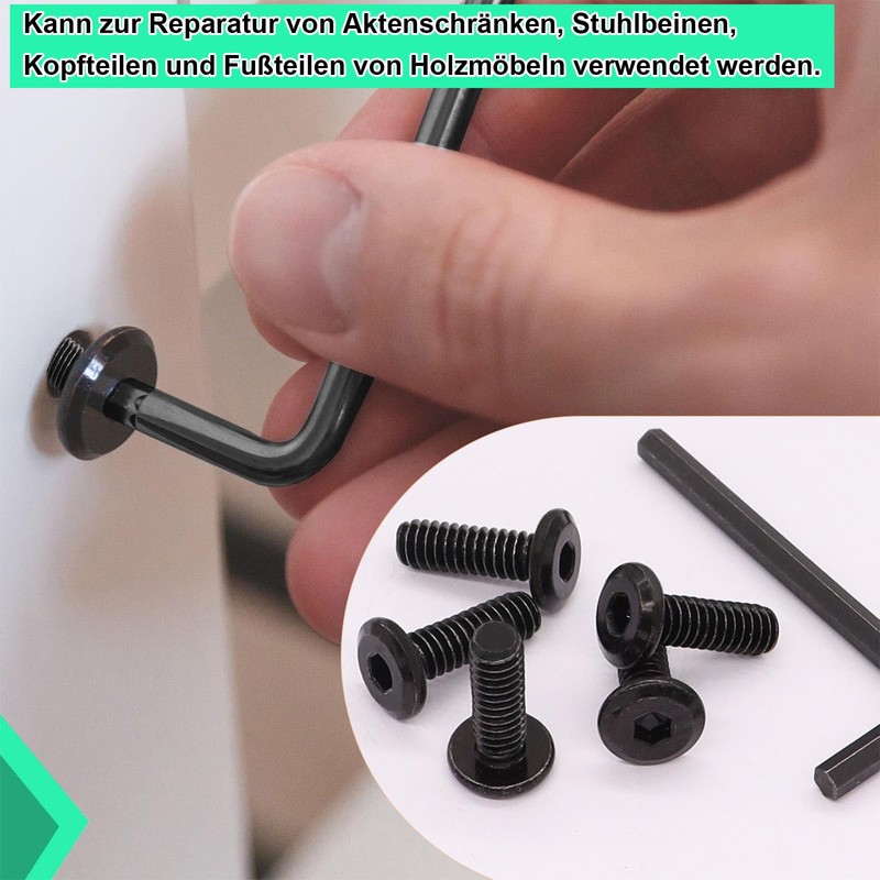 Pack of 10 M6 x 20 Screws, Flat Head Screws