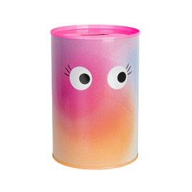 Fisura - Original piggy bank with message. Large steel piggy bank for adults. Tin piggy bank for gifts. (XXL eyes, colour gradient)