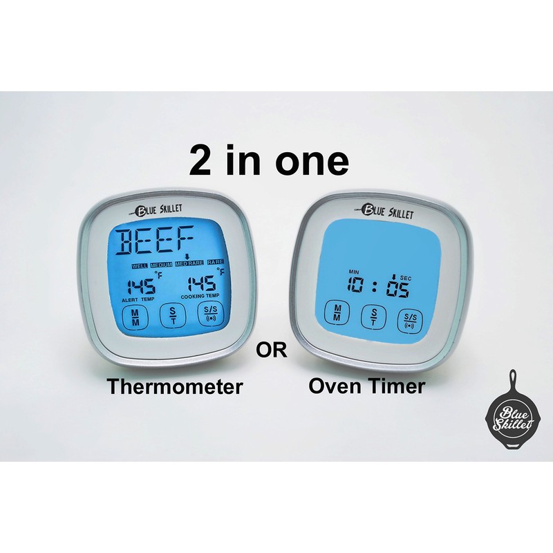 Oven & BBQ Touchscreen Digital Meat Cooking Thermometer and Timer