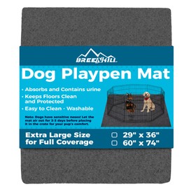 BREENHILL Dog Playpen Mat, Washable Pee Pads for Dogs, XL Size (60” x 74”), Absorbent, Waterproof, Reusable Puppy Pad for Training, Whelping, Housebreaking, Incontinence, and Crate/Kennel