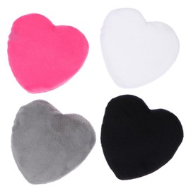 Baluue Set of 4 Heart Shaped Cotton Makeup Powder Puff for Facial Application Natural Look Gentle on Skin
