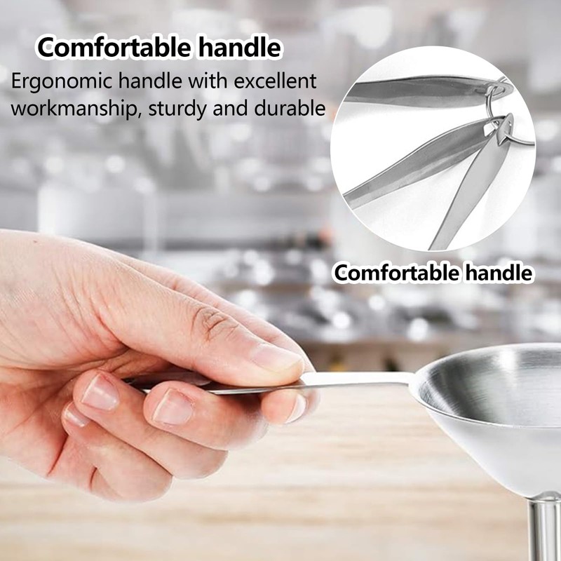 6 PCS Stainless Steel Funnels, Hip Flask Funnel Mini Kitchen