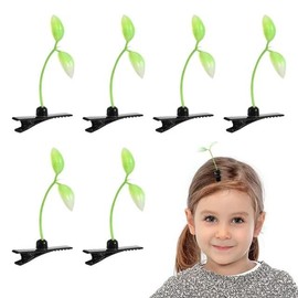10 Pcs Green Cute Bean Sprout Hair Clip Plant Grass Hair Accessories DIY for School Home Party Clips and Barrettes