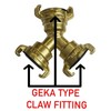 Brass GEKA Type Hose Quick Connect Adapter Claw Fitting Pipe