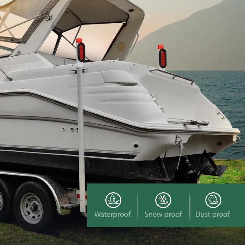 LQI LED Boat Trailer Guide-On Post Pipe Guide Lights Fit