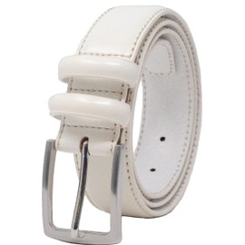 Ashford Ridge Mens 33mm Double Loop Leather Belt (XXL (44" - 48" waist), White)
