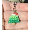 Christmas Tree With Santa Hat Charm Zipper Pull & Keychain