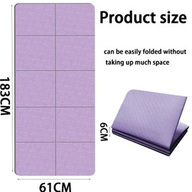 Yoga Mats for Women Foldable Workout Mat Double Sided Non-slip Fitness Mat Light Gym Mat Travel Exercise Mat for Women Men 183 x 61cm with Carrying Bag Suitable for Exercise at Home