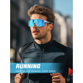 MIAROZ Sports Sunglasses For Men Women: Wrap Around Windproof Sunglasses For Cycling Running Hiking - UV400 Lightweight Visor Glasses For Cyclists Runners Hikers