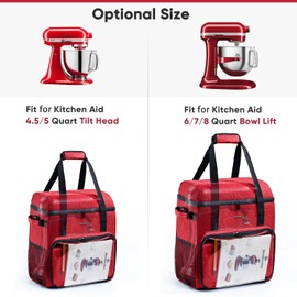 BAGSPRITE Stand Mixer Carry Bag with Mixer Slider Compatible with KitchenAid Mixers (4.5-5 Quart),Mixer Cover Case with Pockets for Attachment and Accessories,Storage Bag Only