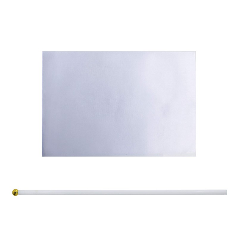 WXTWK 50 Pack Solid White Blank Flag Small Mini Plain