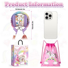 AXFEE Children's Headphones, Bluetooth, Girls' Cat Ear Headphones, Over-Ear with LED Light, Foldable Stereo Headphones, Wireless, Headphones Children with Microphone, Micro SD/TF for Mobile