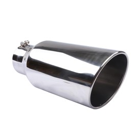 Evargc 4" Inlet Exhaust Tip, Universal Bolt On Stainless Steel Diesel Exhaust Tailpipe Tip (Silver, 4" X 6" X 12")