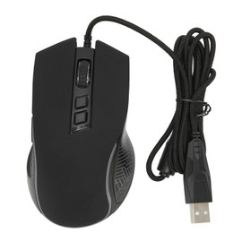 Gaming Mouse USB2.0 4 Adjustable DPI RGB Backlit Ergonomic Design Optical Sensor Laptop Mouse for Gaming Office Home Black