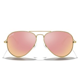 MERRY'S Classic Polarized Aviator Sunglasses for Men Women S6025, Rose Gold Frame/Copper Lens, Lens Width:58 Millimeters