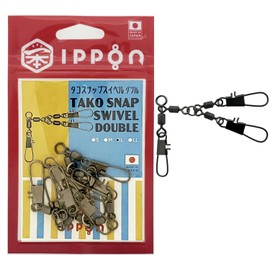 IPPON Single Octopus Snap Swivel, Double, Made in Japan, Stainless Steel, Salkan, Value Fishing, Rigging (Large, 3 Pieces, Strength: 57.5 lbs (26 kg) x 57.3 lbs (26 kg)