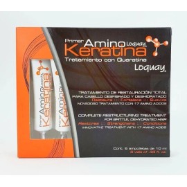 Tratamiento Capilar Loquay Restauración Primer Amino Keratina 6 Ampolletas de 10ml