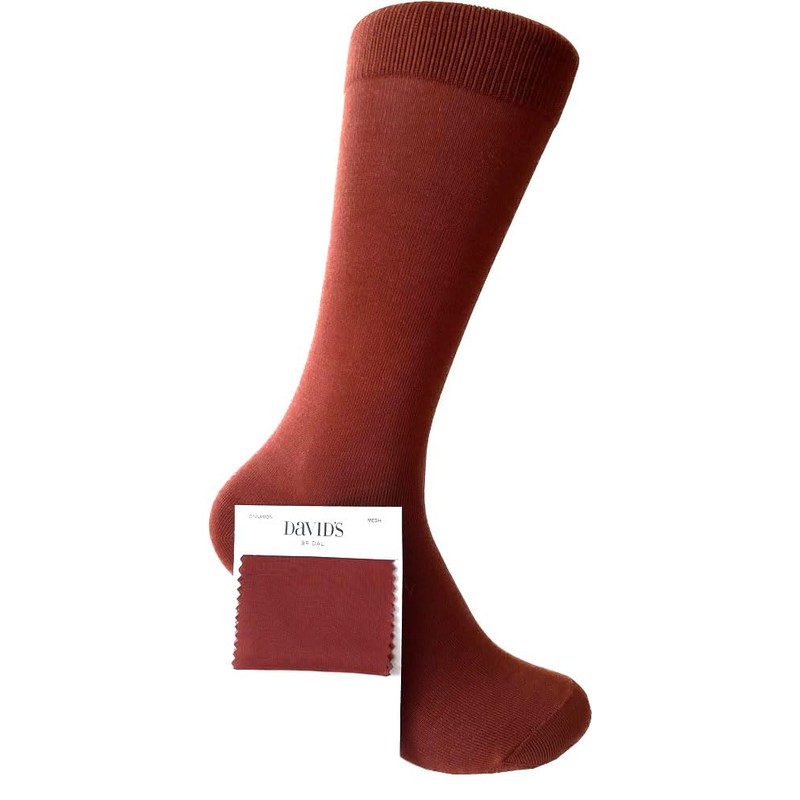 Triple M Plus Burnt Orange Solid Color Dress Socks