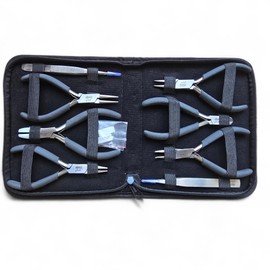 Jewellery Making Pliers Set, Zippered Case, Tools for Jewellery Making, Beading Tools, Nylon Jaw Pliers, Flat Nose Pliers, Gift Ideas, 8 Pieces, PTL ®