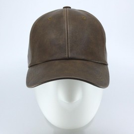The Vintage Year Heavy Washed Wax Coated Cotton Adjustable Low Profile Men Women Baseball Cap (Vegan Leather Tan Brown)