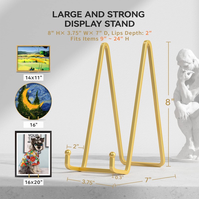 IPAME 8 Inch Large Plate Stands for Display - Metal