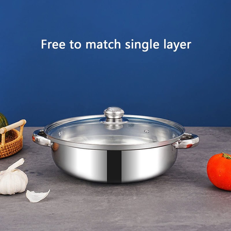 Steamer Pot for Cooking 11 inch, Steamer Pots 3-tier Multipurpose