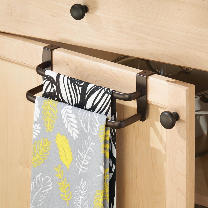 iDesign 9-inch Over-the-Cabinet Double Towel Bar - Set of 2