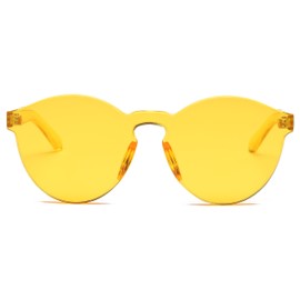 Cramilo Colorful Transparent Tinted Retro Round Sunglasses