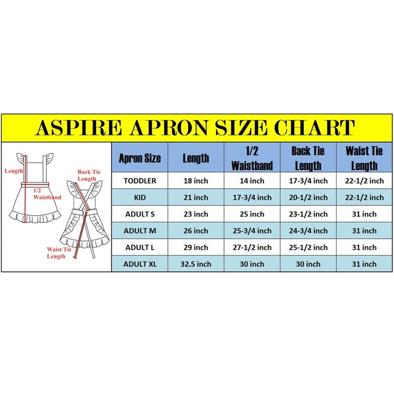 Aspire Cotton Retro Adjustable Ruffle Apron Kitchen Cooking Adult &