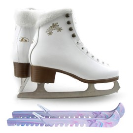 SKATE GURU Botas Model: Stella Figure Ice Skates/Size: Girls' 1 Bundle with Skate Guards