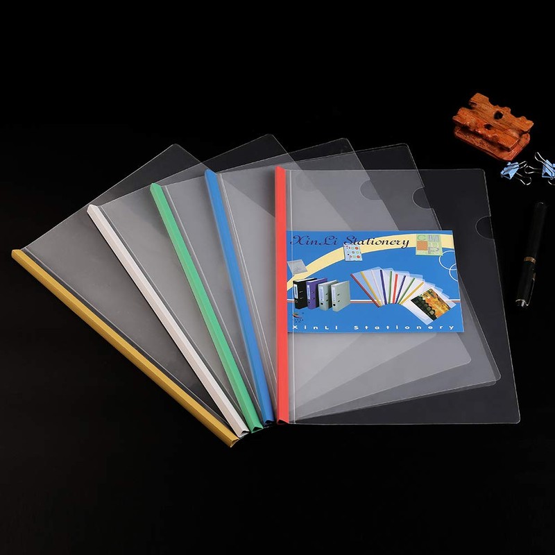 upain10 Pieces A4 Report Covers with Sliding Bar Clear Files