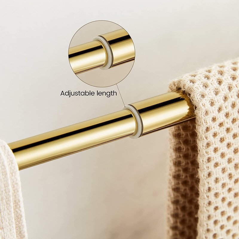 WOLIBEER Gold Bathroom Accessories, Brass Crystal Towel Bar Set Toilet