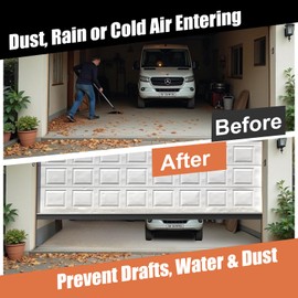 Garage Door Seals Bottom Rubber - 20Ft Universal Garage Door Weather Stripping with Pre-Drilled Aluminum Track Retainer Kit, All-Weather Protection for Sectional and Roll-Up Doors