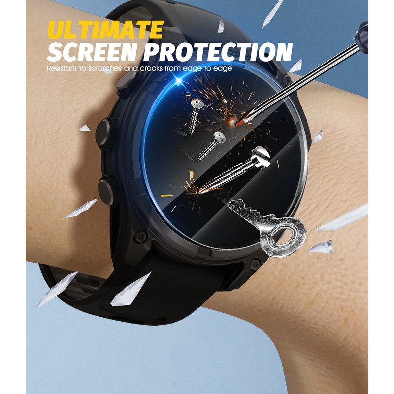 Orzero (4 Pack) Watch Screen Protector Compatible for GRMN Fenix