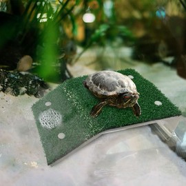 KVZVK Lawn Basking Platform for Turtle,Turtle Resting Simulated Grass Terrace,Reptile Tank Accessories for Grass Turtle, Newts,Frogs and Axolotls