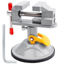 Treki Universal Mini Bench Vise, 360 Degree Small Table Top Vice Mini Suction Vise Clamp Mini Drill Press Vise Suction Cup for Jewelry Nuclear Watch Repairing DIY Craft Sculpture Clip