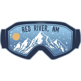 Red River New Mexico Ski Adventures Souvenir 2 Inch Fridge Magnet Goggle Design
