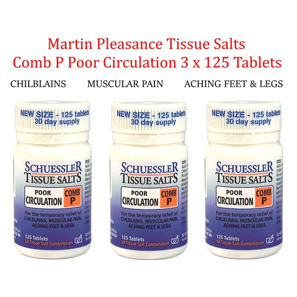 Martin & Pleasance COMB P Poor Circulation Schuessler Tissue Salts 3 X 125 Tabs