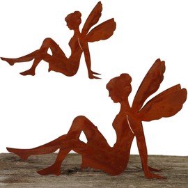 Rostikal Fairy Elf Garden Figure 25 cm - Garden Figures & Garden Statues, Rust Garden Decoration Figures for Outdoor and Indoor Use - Garden Figures for Outdoor Use Weatherproof