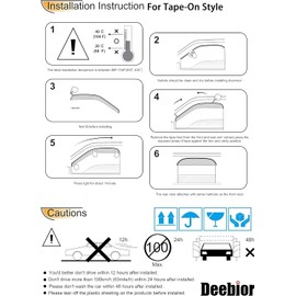 Wensdy 4Pcs Side Window Wind Deflector Window Visor,Outside Mount Tape-On Sun Rain Guards Set fit for 2002-2006 Mitsubishi Lancer Sedan (Sedan Only) 94229