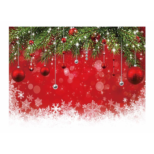 Allenjoy 8x6ft Snowflake Christmas Backdrop for Winter New Year Eve