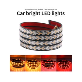 TOPKU LED Pickup Truck Tail Light Strip,Truck Tailgate Dynamic Light Bar, 60" Flexible Flowing drl Strip Bar with Red Brake Amber Turning Signals Strobe Lights