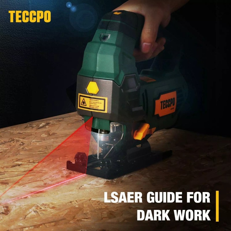 TECCPO Jigsaw, 6.5 Amp 3000 SPM Jig Saw with Laser,