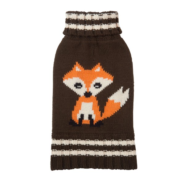 Fabdog Woodland Fox Turtleneck Dog Sweater Olive 12"