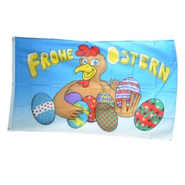 Fritze Flag Flag Happy Easter Hen and Egg – 90 x 150 cm